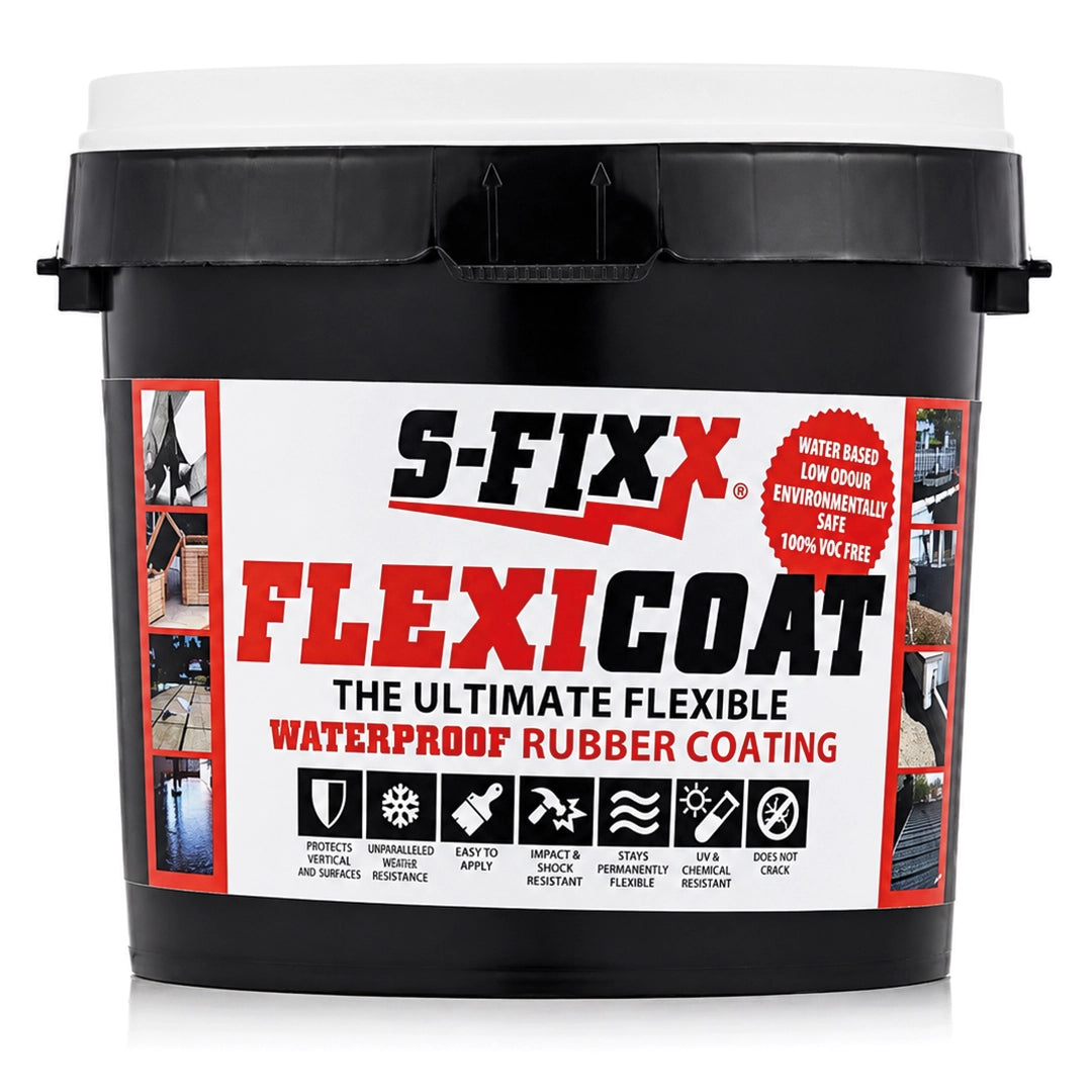 S-FIXX Flexi-Coat | 2 Litre, Waterproof, Pond Paint, Roof Paint, Liquid Rubber Sealant