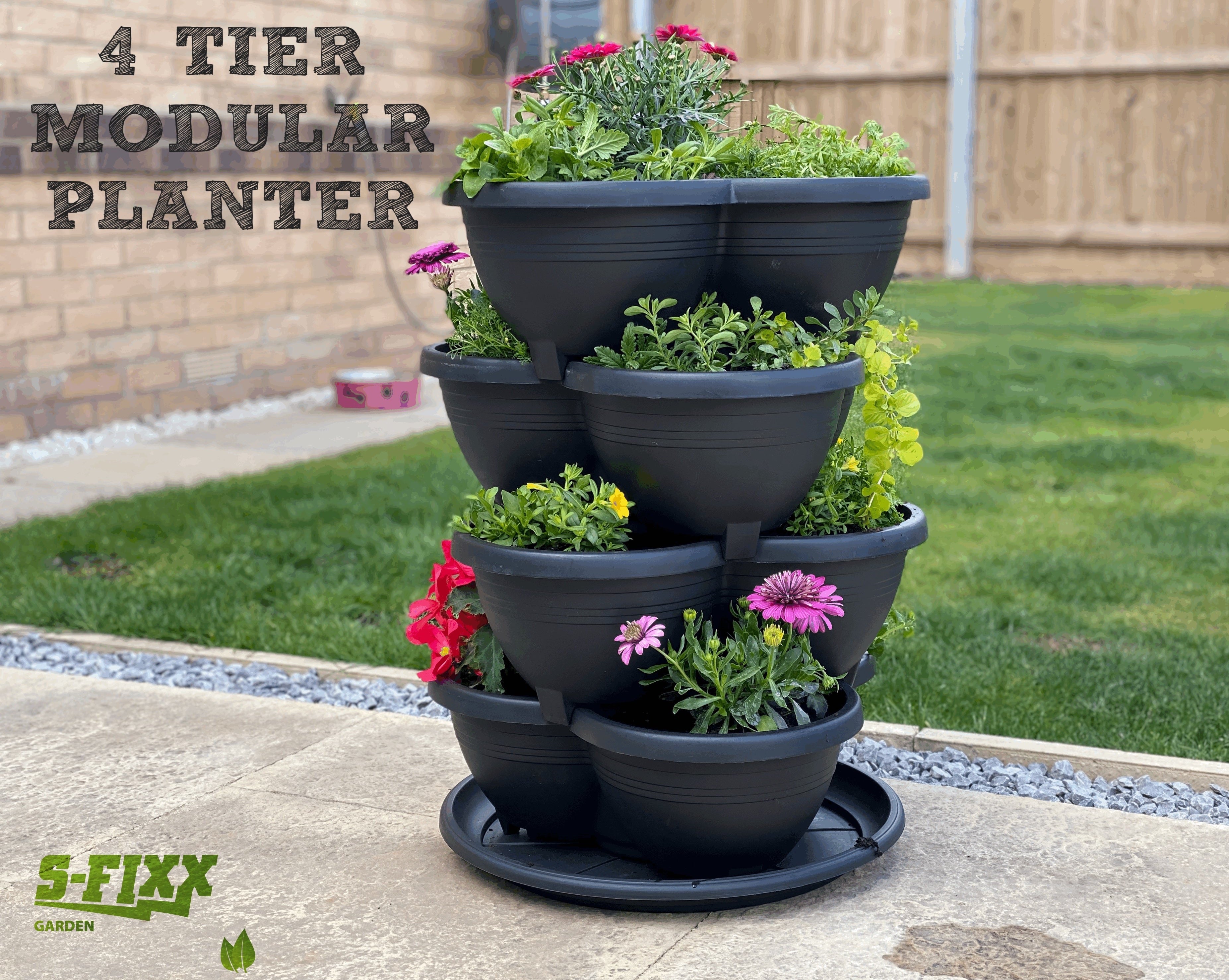 4 Tier Vertical Modular Planter – S-FIXX