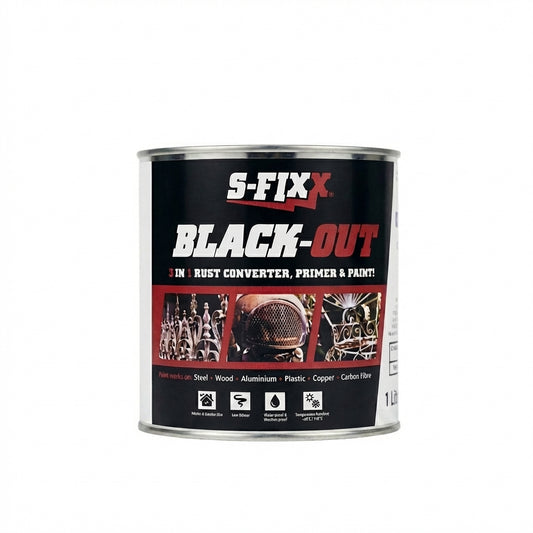 BLACK-OUT 3 in 1 Rust Converter, Primer & Paint