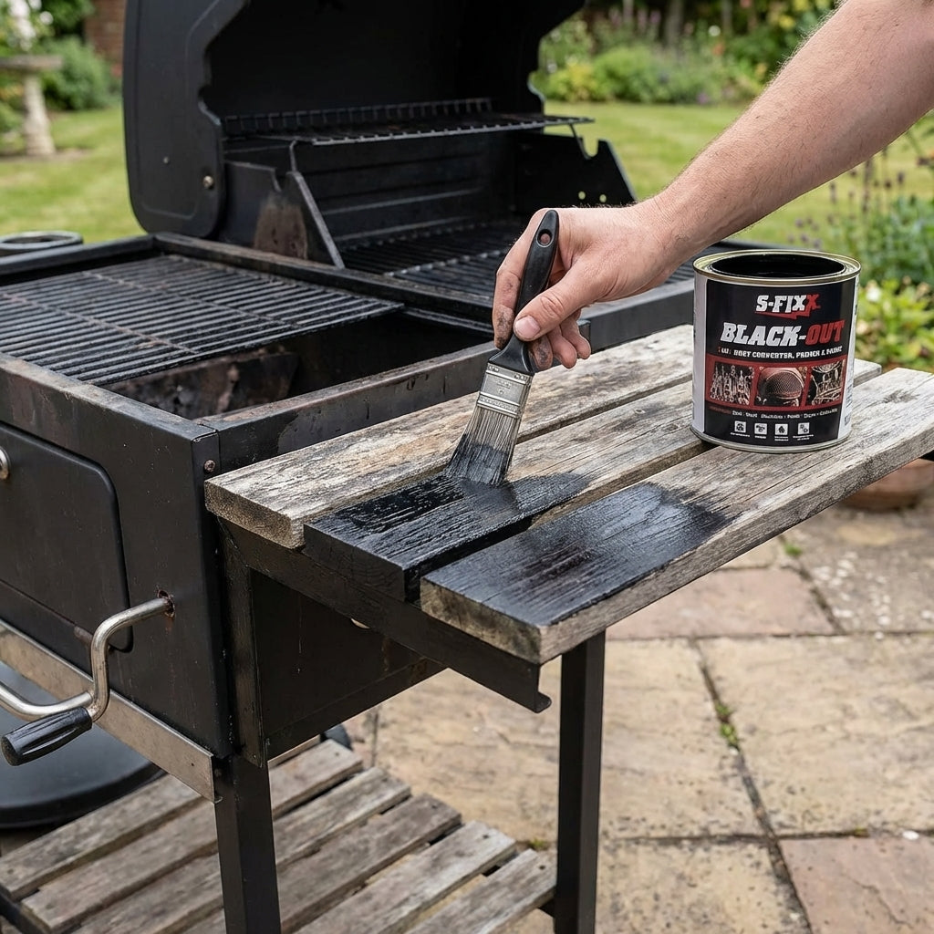 BLACK-OUT 3 in 1 Rust Converter, Primer & Paint