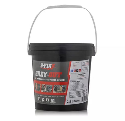 S-FIXX GREY-OUT Rust Converter & Anti Rust Metal Primer Paint – 3-in-1 Protective Coating