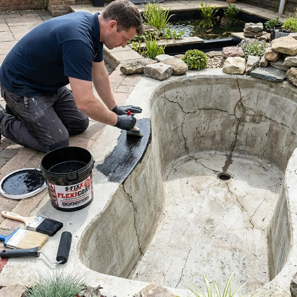 FLEXICOAT, Waterproof, Pond Paint, Roof Paint, Liquid Rubber Waterproof Sealant (2L)