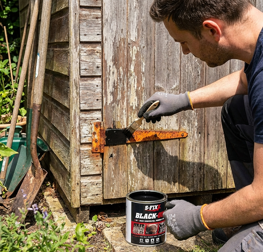 BLACK-OUT 3 in 1 Rust Converter, Primer & Paint