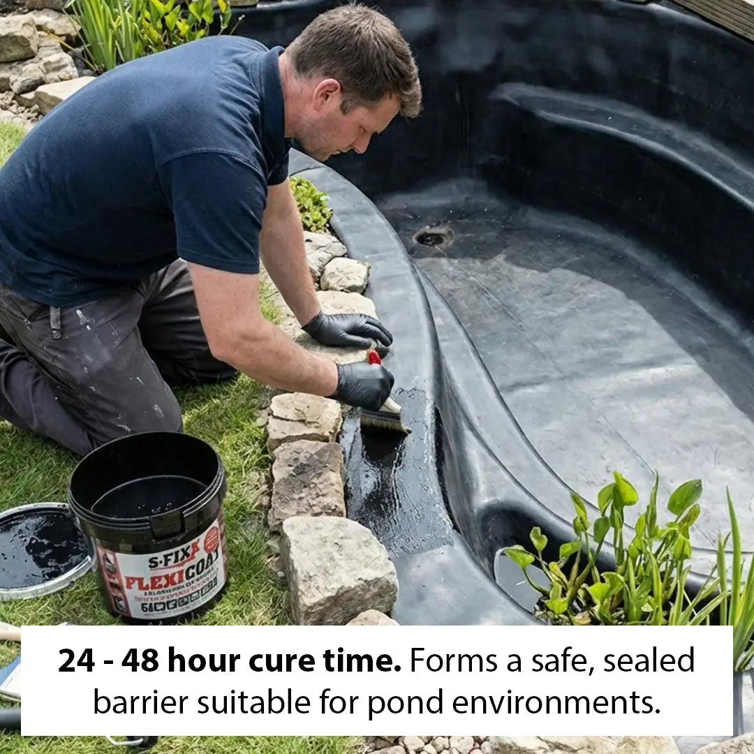 S-FIXX FLEXICOAT | 2 Litre, Waterproof, Pond Paint, Roof Paint, Liquid Rubber Sealant
