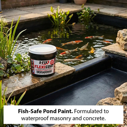 S-FIXX FLEXICOAT | 2 Litre, Waterproof, Pond Paint, Roof Paint, Liquid Rubber Sealant