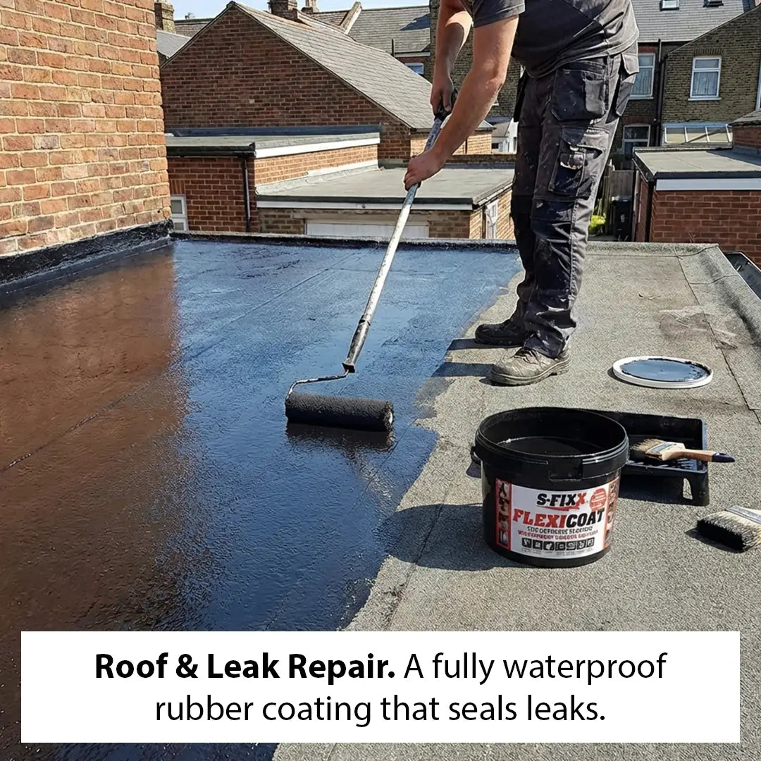 S-FIXX FLEXICOAT | 2 Litre, Waterproof, Pond Paint, Roof Paint, Liquid Rubber Sealant