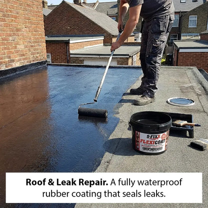 S-FIXX FLEXICOAT | 2 Litre, Waterproof, Pond Paint, Roof Paint, Liquid Rubber Sealant