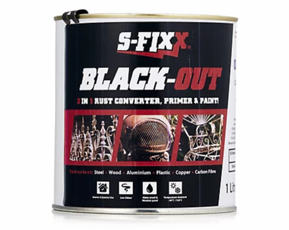 BLACK-OUT 3 in 1 Rust Converter, Primer & Paint